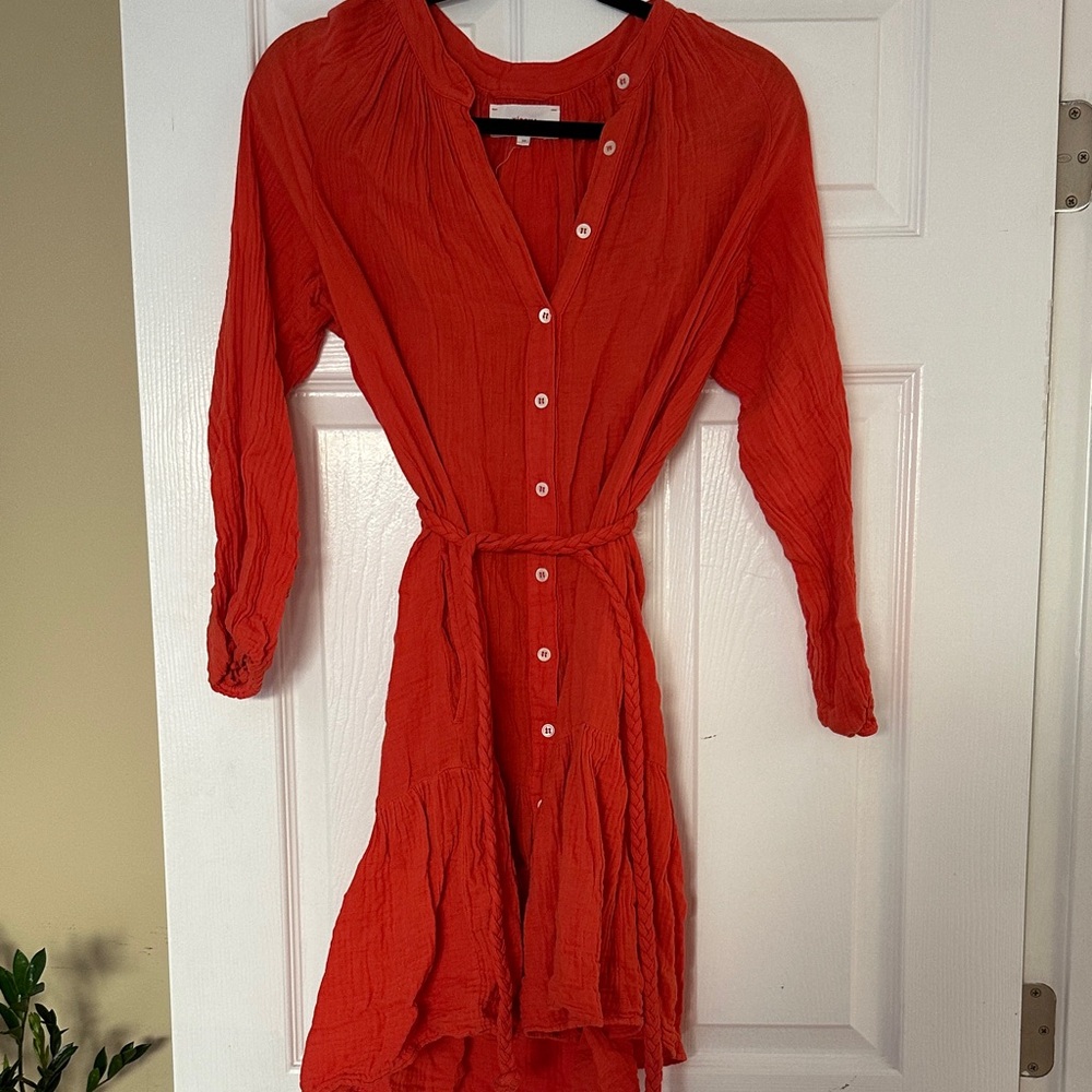 Red Button-Up Women's Dress